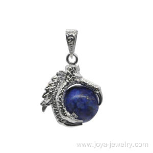 China Supplier Fashion Jewelry Lapis Lazuli Sphere Dragon Ball Claw Pendant